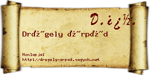 Drégely Árpád névjegykártya