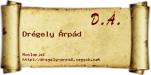 Drégely Árpád névjegykártya